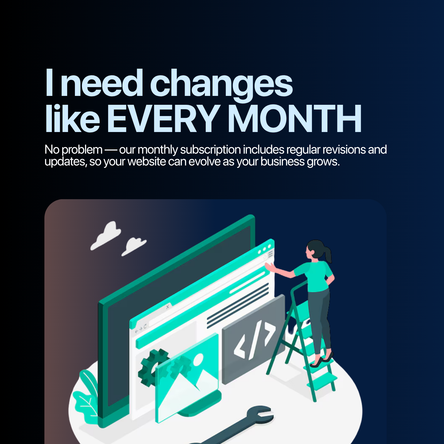 Continuous website improvement through monthly revisions